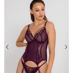 Curvy Kate Scantilly Fascinate Plunge Basque Plum Purple US size 34J